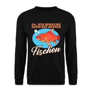 Aquarium Aquaristik Zierfisch Aquarianer Geschenk - Unisex Pullover - Schwarz - Vorne - Alina (178cm) & Michal (187cm)