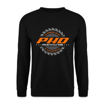Carpenter I'm Working On My PHD Woodwork Carpentry - Unisex Sweatshirt - black - Front - Alina (178cm) & Michal (187cm)