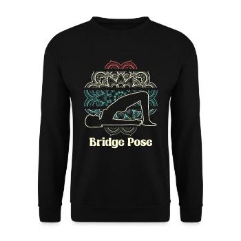 Yoga Brücke - Unisex Pullover - Schwarz - Vorne - Alina (178cm) & Michal (187cm)