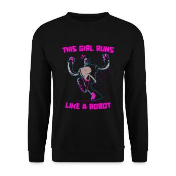 Robotik Ai Roboter Mädchen - Unisex Pullover - Schwarz - Vorne - Alina (178cm) & Michal (187cm)
