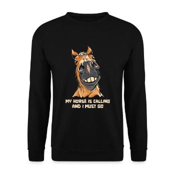 Horse Equestrian Funny Endurance Riding - Unisex Sweatshirt - black - Front - Alina (178cm) & Michal (187cm)