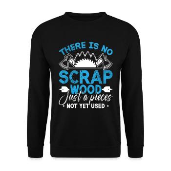 Wood Carving There Is No Scrap Wood Just Woodsman - Unisex Sweatshirt - black - Front - Alina (178cm) & Michal (187cm)