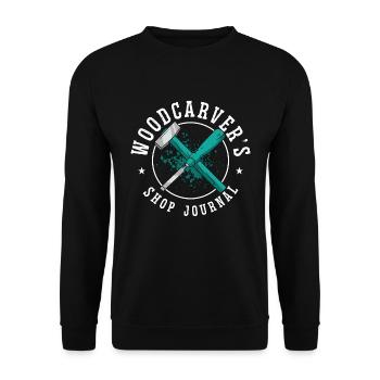 Wood Carving WoodCarver's Shop Journal Woodsman - Unisex Sweatshirt - black - Front - Alina (178cm) & Michal (187cm)