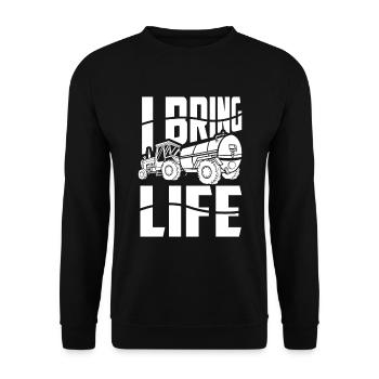 Lkw Fahrer Trucker Lastwagenfahrer - Unisex Pullover - Schwarz - Vorne - Alina (178cm) & Michal (187cm)