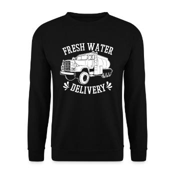 Lkw Fahrer Trucker Lastwagenfahrer - Unisex Pullover - Schwarz - Vorne - Alina (178cm) & Michal (187cm)