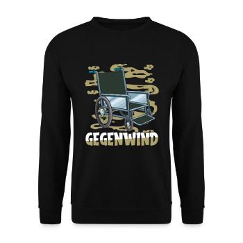 Rollstuhl Rollstuhlfahrer - Unisex Pullover - Schwarz - Vorne - Alina (178cm) & Michal (187cm)