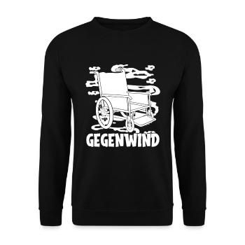 Rollstuhl Rollstuhlfahrer Witzig - Unisex Pullover - Schwarz - Vorne - Alina (178cm) & Michal (187cm)