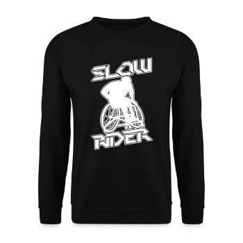 Rollstuhl Rollstuhlfahrer Low Rider - Unisex Pullover - Schwarz - Vorne - Alina (178cm) & Michal (187cm)