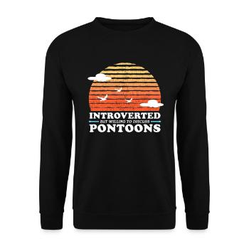 Pontoon Pontoon Boat | Pontoon Captain Gift - Unisex Sweatshirt - black - Front - Alina (178cm) & Michal (187cm)