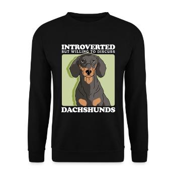 Teckel Teckel Chiens Teckel Cadeau Chien - Sweat-shirt Unisexe - noir - Devant - Alina (178cm) & Michal (187cm)