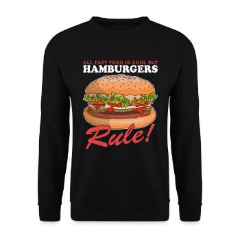 Hamburger Fast Food Burger Fast Food Cadeau - Sweat-shirt Unisexe - noir - Devant - Alina (178cm) & Michal (187cm)