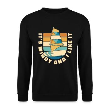 Wing Surf Wing Foil Flügelbrandung - Unisex Pullover - Schwarz - Vorne - Alina (178cm) & Michal (187cm)