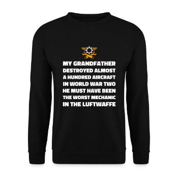 Flugzeug Mechaniker Lustig - Unisex Pullover - Schwarz - Vorne - Alina (178cm) & Michal (187cm)