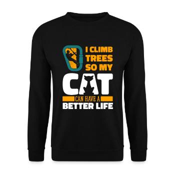 Arboriculteur Arboriculteur Chat - Sweat-shirt Unisexe - noir - Devant - Alina (178cm) & Michal (187cm)