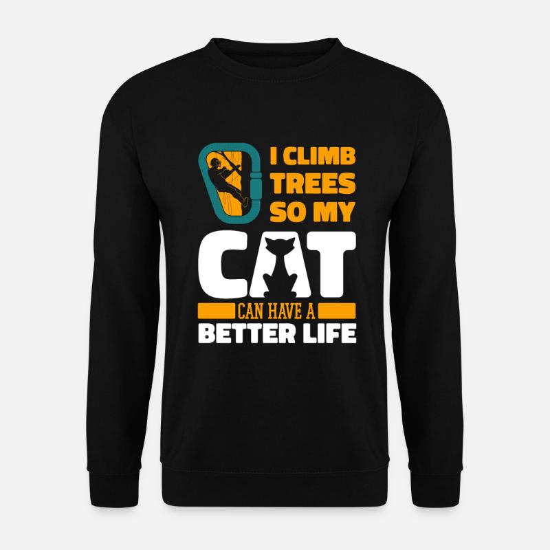 Baumpfleger Baumkletterer Arborist Katze - Unisex Pullover - Schwarz