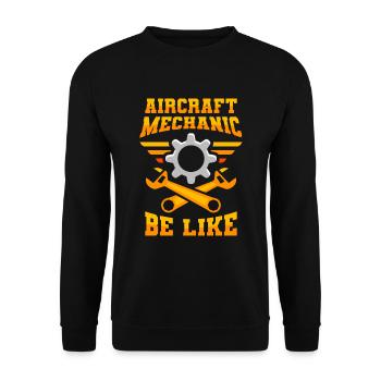 Flugzeug Mechaniker Cool - Unisex Pullover - Schwarz - Vorne - Alina (178cm) & Michal (187cm)