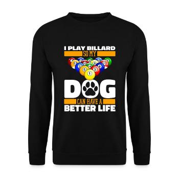 Billiards Dog - Unisex Sweatshirt - black - Front - Alina (178cm) & Michal (187cm)