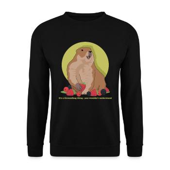 Murmeltiere Mankai Groundhog Munggen Geschenk - Unisex Pullover - Schwarz - Vorne - Alina (178cm) & Michal (187cm)