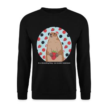 Murmeltiere Mankai Munggen Groundhog Geschenk - Unisex Pullover - Schwarz - Vorne - Alina (178cm) & Michal (187cm)