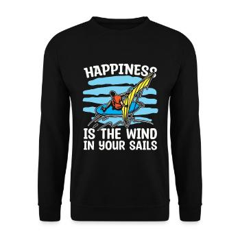 Le bonheur de la planche à voile est le vent en surfboarder - Sweat-shirt Unisexe - noir - Devant - Alina (178cm) & Michal (187cm)