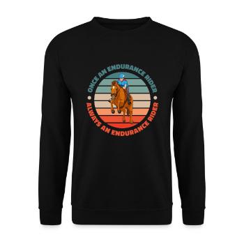 Horse Equestrian Cool Endurance Riding - Unisex Sweatshirt - black - Front - Alina (178cm) & Michal (187cm)