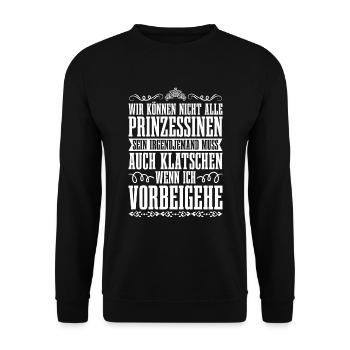 Prinzessin Krone - Unisex Pullover - Schwarz - Vorne - Alina (178cm) & Michal (187cm)