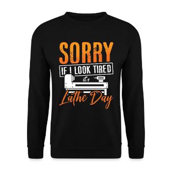 Woodturning Sorry If I Look Tired It's Carpentry - Unisex Sweatshirt - black - Front - Alina (178cm) & Michal (187cm)