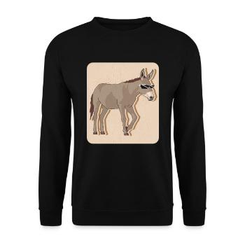 Esel Eselbesitzer Eselliebhaber Eselchen Geschenk - Unisex Pullover - Schwarz - Vorne - Alina (178cm) & Michal (187cm)