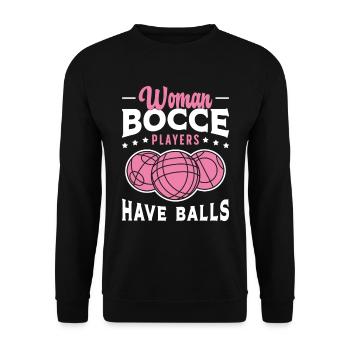 Bocce Ball Femmes Les joueurs de pétanque ont des balles Boule - Sweat-shirt Unisexe - noir - Devant - Alina (178cm) & Michal (187cm)