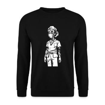Zombie Halloween - Unisex Pullover - Schwarz - Vorne - Alina (178cm) & Michal (187cm)