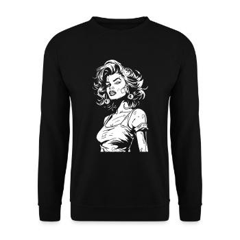 Zombie Halloween - Unisex Sweatshirt - black - Front - Alina (178cm) & Michal (187cm)