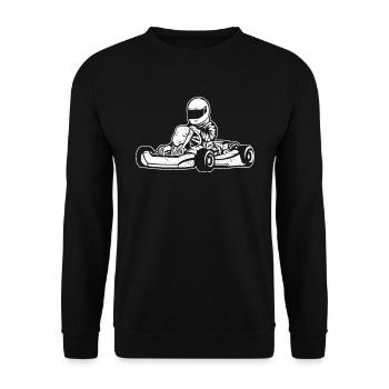 Go Kart Kartfahren Kartfahrer - Unisex Pullover - Schwarz - Vorne - Alina (178cm) & Michal (187cm)