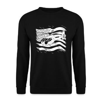 Helicopter Helicopter - Unisex Sweatshirt - black - Front - Alina (178cm) & Michal (187cm)