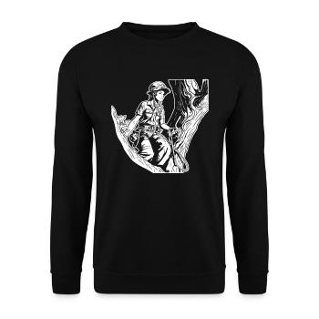 Arboriculteur grimpeur arboriculteur - Sweat-shirt Unisexe - noir - Devant - Alina (178cm) & Michal (187cm)