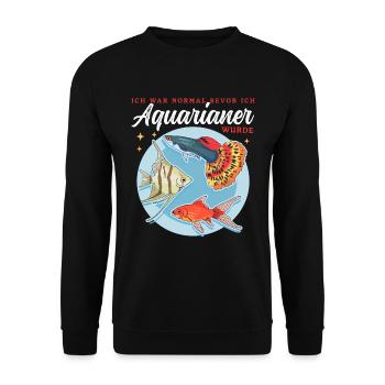 Aquarium Aquarianer Zierfisch Aquaristik Geschenk - Unisex Pullover - Schwarz - Vorne - Alina (178cm) & Michal (187cm)