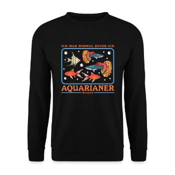 Aquarium Aquaristik Aquarianer Zierfisch Geschenk - Unisex Pullover - Schwarz - Vorne - Alina (178cm) & Michal (187cm)