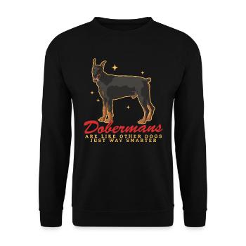 Doberman Dogs Dog Owner Gift - Unisex Sweatshirt - black - Front - Alina (178cm) & Michal (187cm)