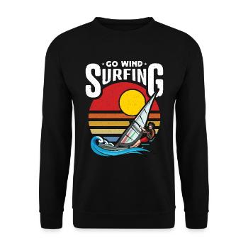 Go Windsurfing Surfboarder Loves Extreme Sports - Unisex Sweatshirt - black - Front - Alina (178cm) & Michal (187cm)
