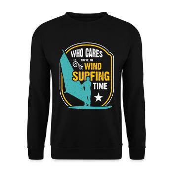 Planche à voile qui se soucie de vous sur les sports extrêmes - Sweat-shirt Unisexe - noir - Devant - Alina (178cm) & Michal (187cm)