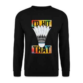 Badminton Badminton Player Gift - Unisex Sweatshirt - black - Front - Alina (178cm) & Michal (187cm)