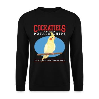 Nymphensittiche Vogel Vogelbesitzer Geschenk - Unisex Pullover - Schwarz - Vorne - Alina (178cm) & Michal (187cm)
