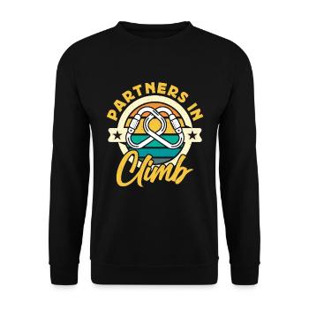Indoor Climbing Partners In Climb Loves Bouldering - Unisex Pullover - Schwarz - Vorne - Alina (178cm) & Michal (187cm)