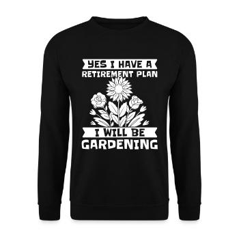 Hobbygärtner Garten Garten Opa - Unisex Pullover - Schwarz - Vorne - Alina (178cm) & Michal (187cm)