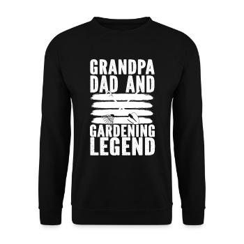 Hobbygärtner Garten Garten Opa - Unisex Pullover - Schwarz - Vorne - Alina (178cm) & Michal (187cm)