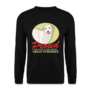 Chien de montagne des Pyrénées Papa Chiens Chien Propriétaire Cadeau - Sweat-shirt Unisexe - noir - Devant - Alina (178cm) & Michal (187cm)