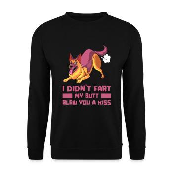 Schäferhund Witzig - Unisex Pullover - Schwarz - Vorne - Alina (178cm) & Michal (187cm)