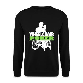 Poker Rollstuhl - Unisex Pullover - Schwarz - Vorne - Alina (178cm) & Michal (187cm)