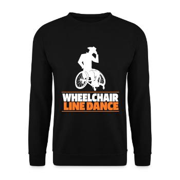 Line Dance Rollstuhl - Unisex Pullover - Schwarz - Vorne - Alina (178cm) & Michal (187cm)