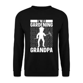 Hobbygärtner Garten Garten Opa - Unisex Pullover - Schwarz - Vorne - Alina (178cm) & Michal (187cm)