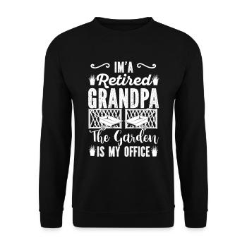 Hobbygärtner Garten Garten Opa - Unisex Pullover - Schwarz - Vorne - Alina (178cm) & Michal (187cm)